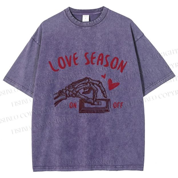 Unisex Love Season Printed Washed Tee