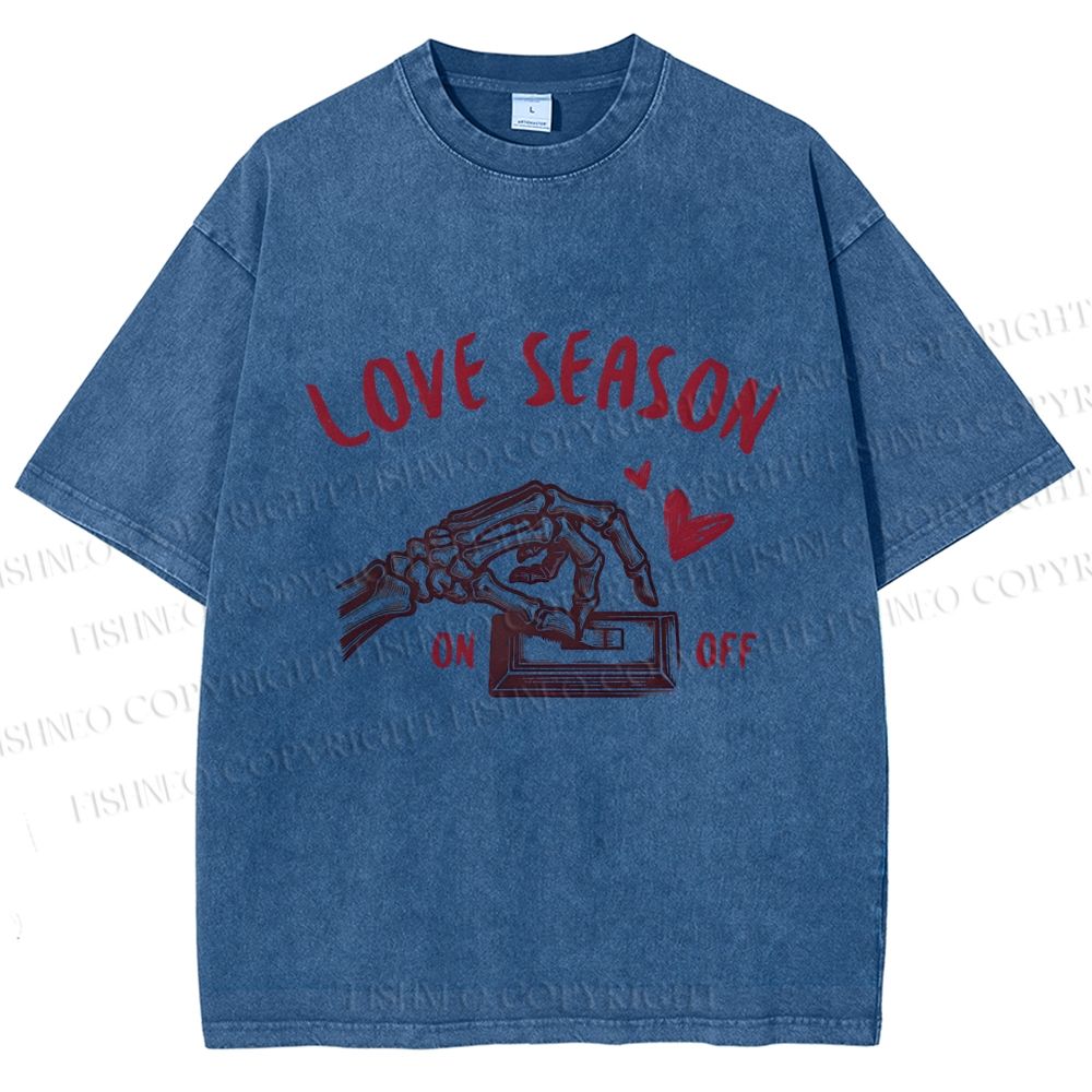 Unisex Love Season Printed Washed Tee