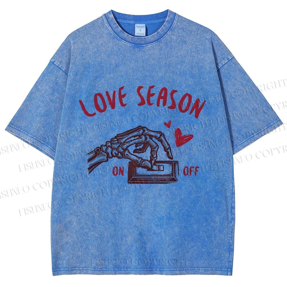 Unisex Love Season Printed Washed Tee