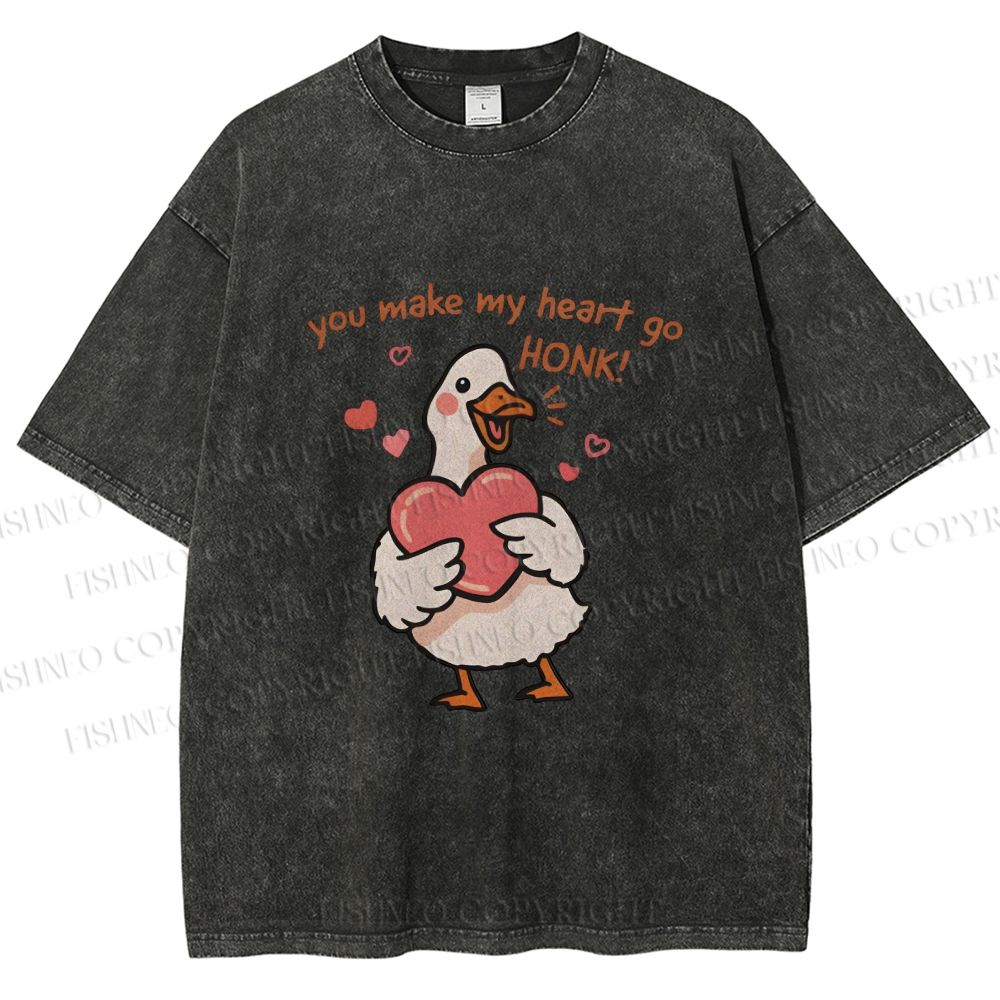 Unisex Make My Heart Go Honk Printed Washed Tee