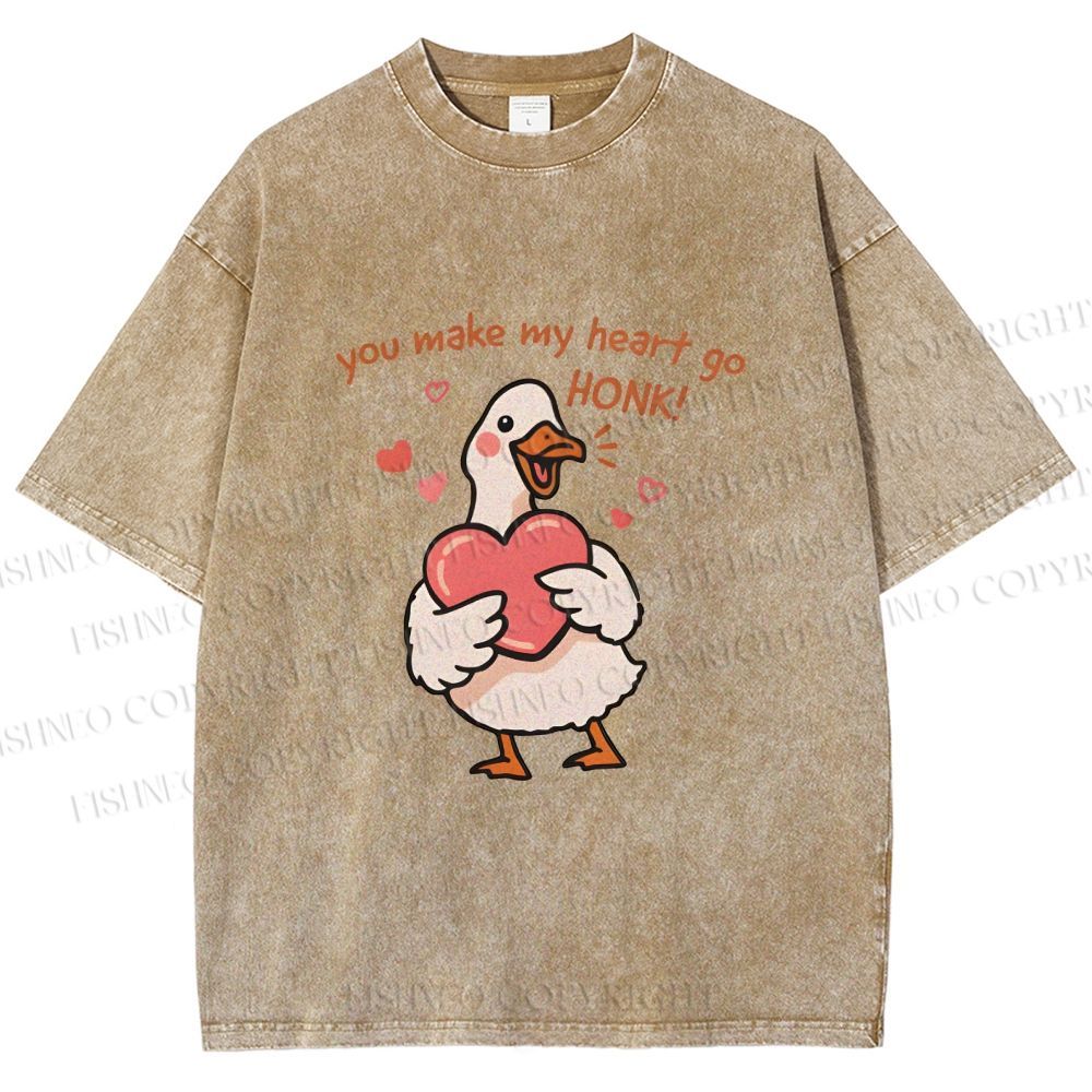Unisex Make My Heart Go Honk Printed Washed Tee