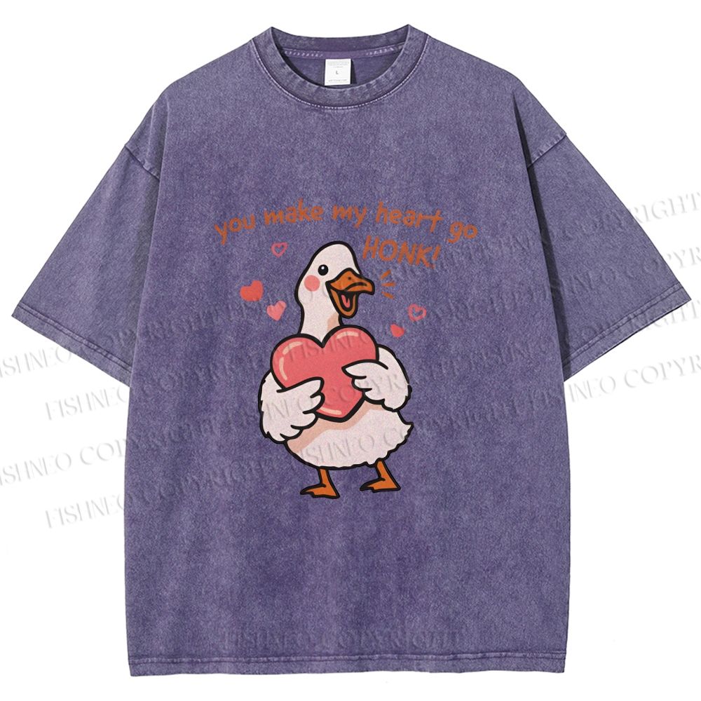 Unisex Make My Heart Go Honk Printed Washed Tee