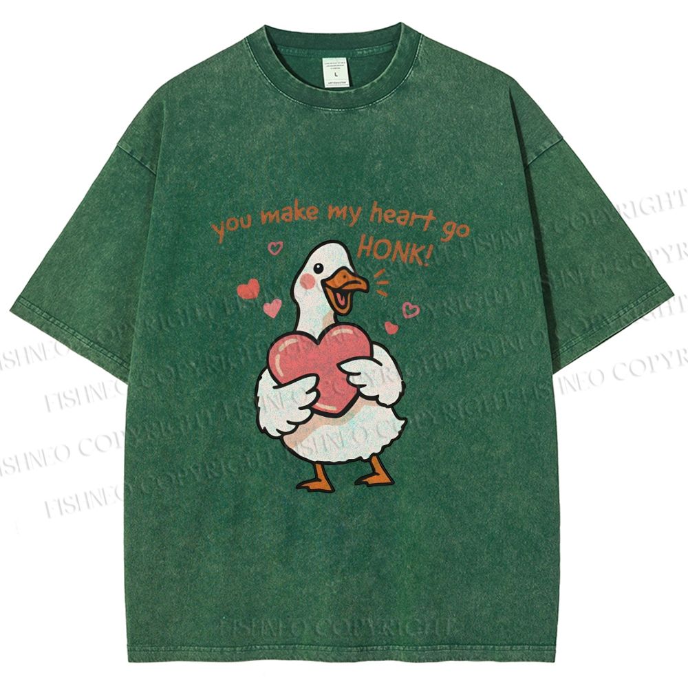 Unisex Make My Heart Go Honk Printed Washed Tee