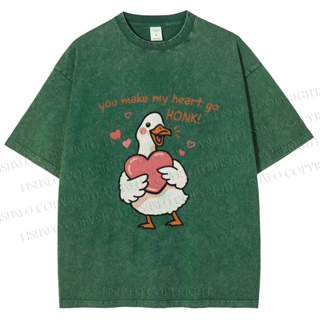 Unisex Make My Heart Go Honk Printed Washed Tee