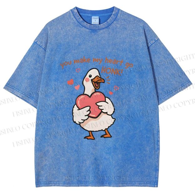 Unisex Make My Heart Go Honk Printed Washed Tee