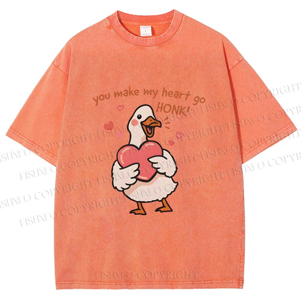 Unisex Make My Heart Go Honk Printed Washed Tee
