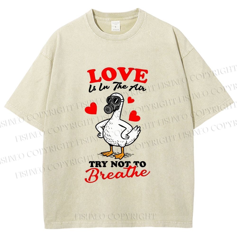 Unisex Love Is In The Air Printed Washed Tee