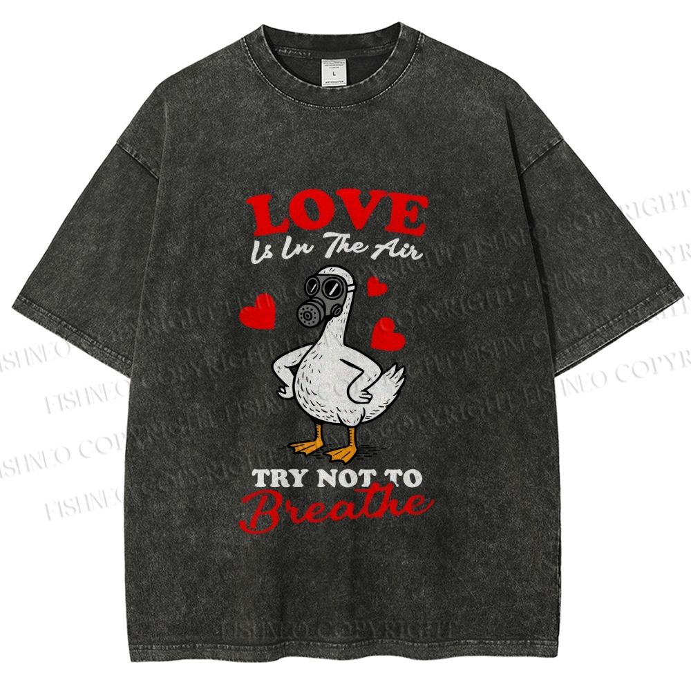 Unisex Love Is In The Air Printed Washed Tee