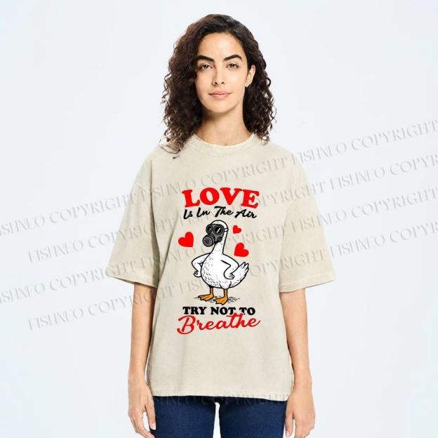 Unisex Love Is In The Air Printed Washed Tee