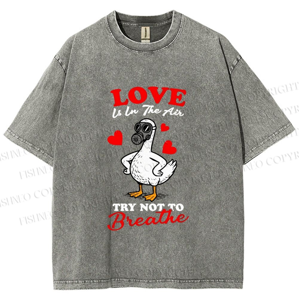 Unisex Love Is In The Air Printed Washed Tee