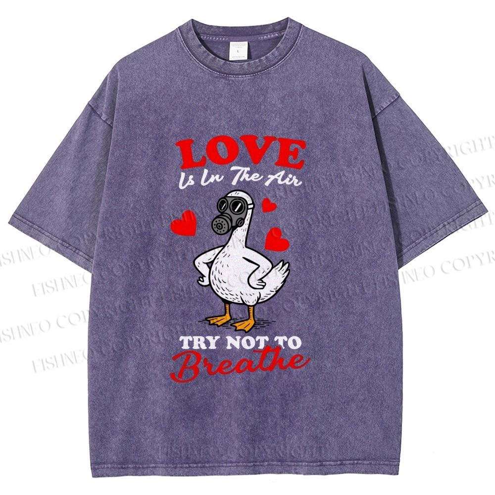 Unisex Love Is In The Air Printed Washed Tee