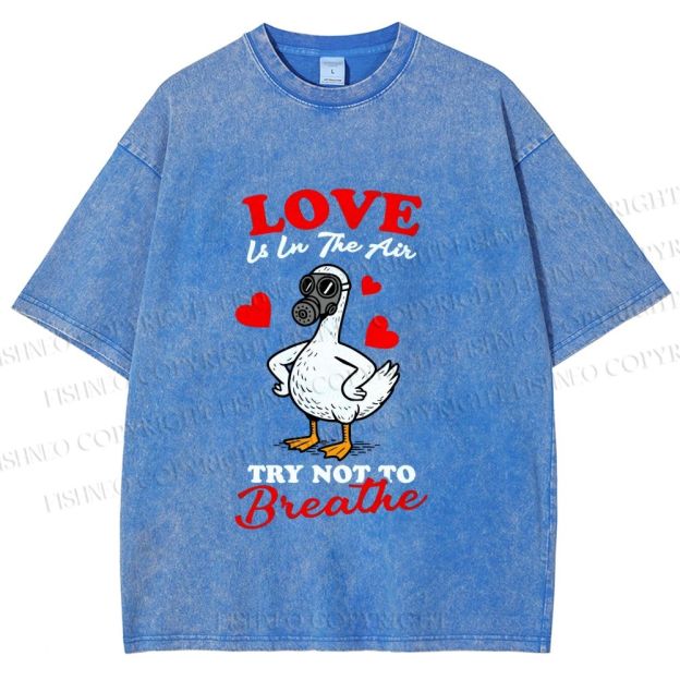 Unisex Love Is In The Air Printed Washed Tee