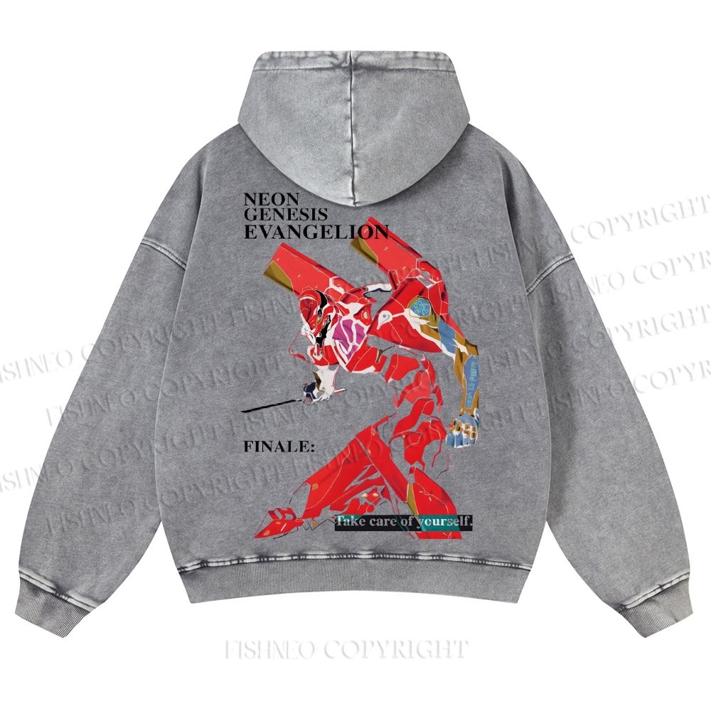 Neon Genesis Evangelion Casual Washed Hoodie