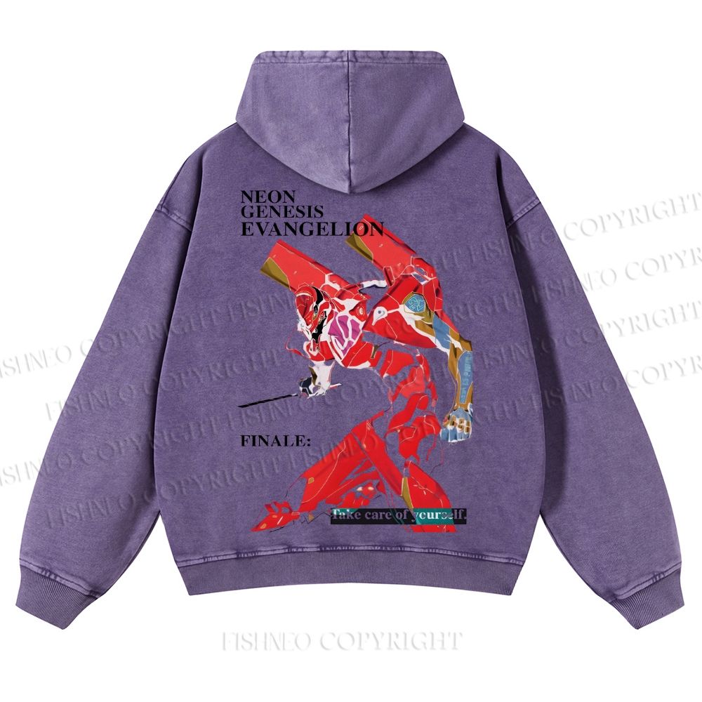 Neon Genesis Evangelion Casual Washed Hoodie