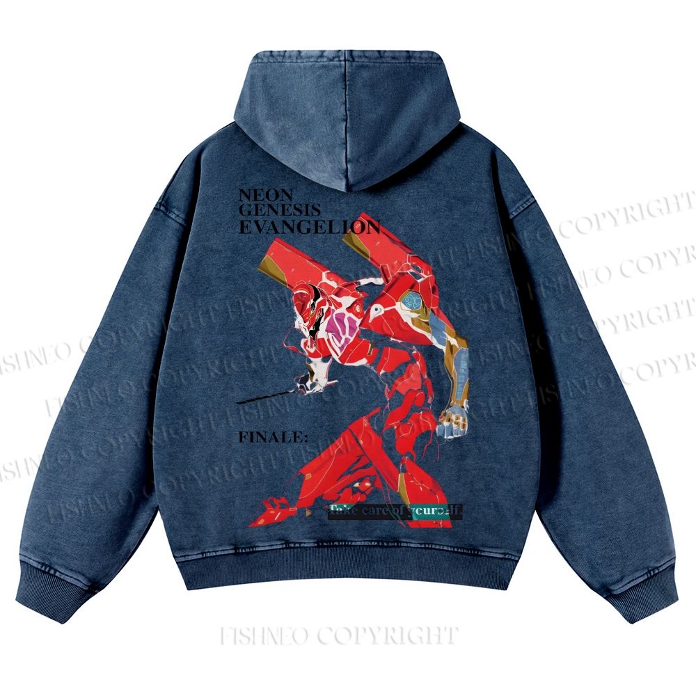 Neon Genesis Evangelion Casual Washed Hoodie