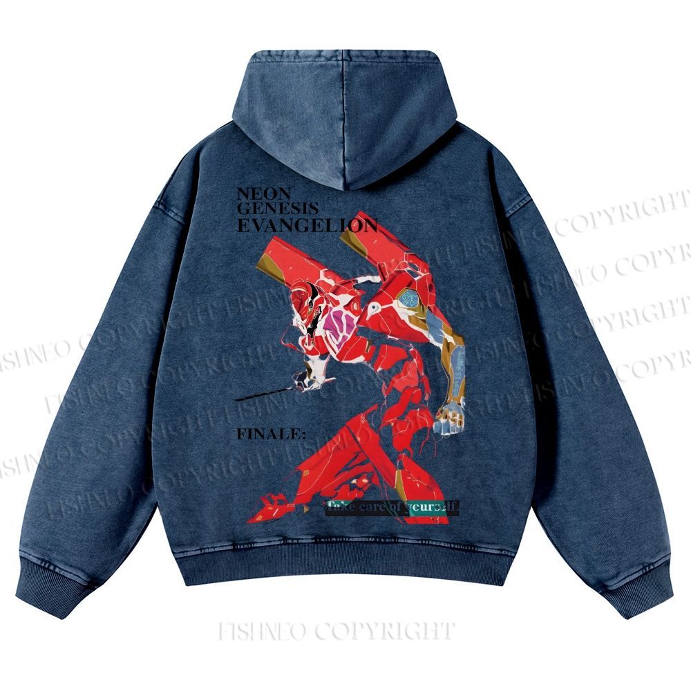 Neon Genesis Evangelion Casual Washed Hoodie