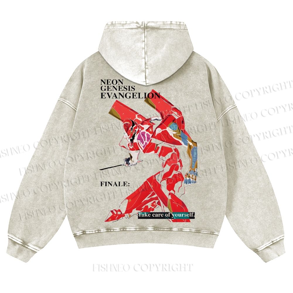 Neon Genesis Evangelion Casual Washed Hoodie