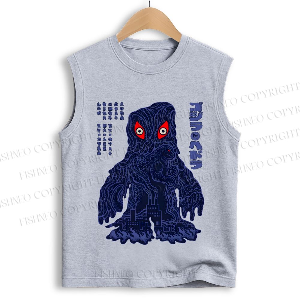 Unisex Japanese Monster Printed Cotton Tank Top
