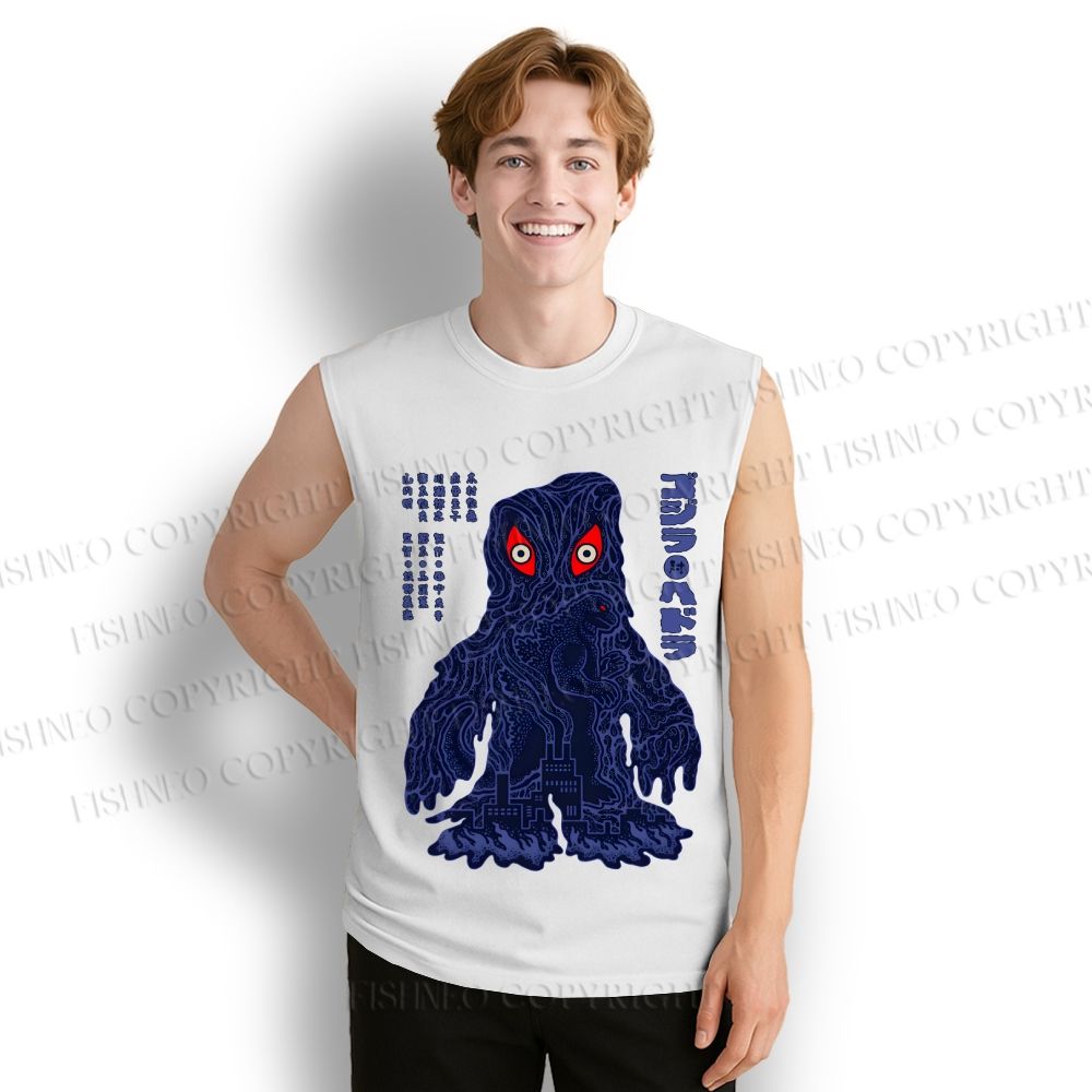Unisex Japanese Monster Printed Cotton Tank Top