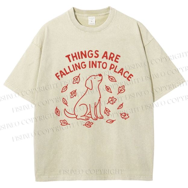 Unisex Things Are Falling Into Place Printed Washed Tee