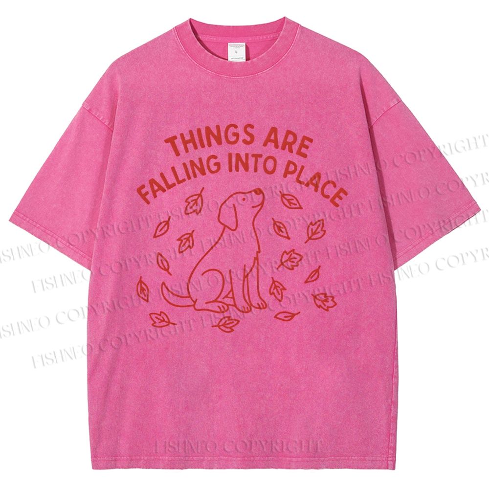 Unisex Things Are Falling Into Place Printed Washed Tee