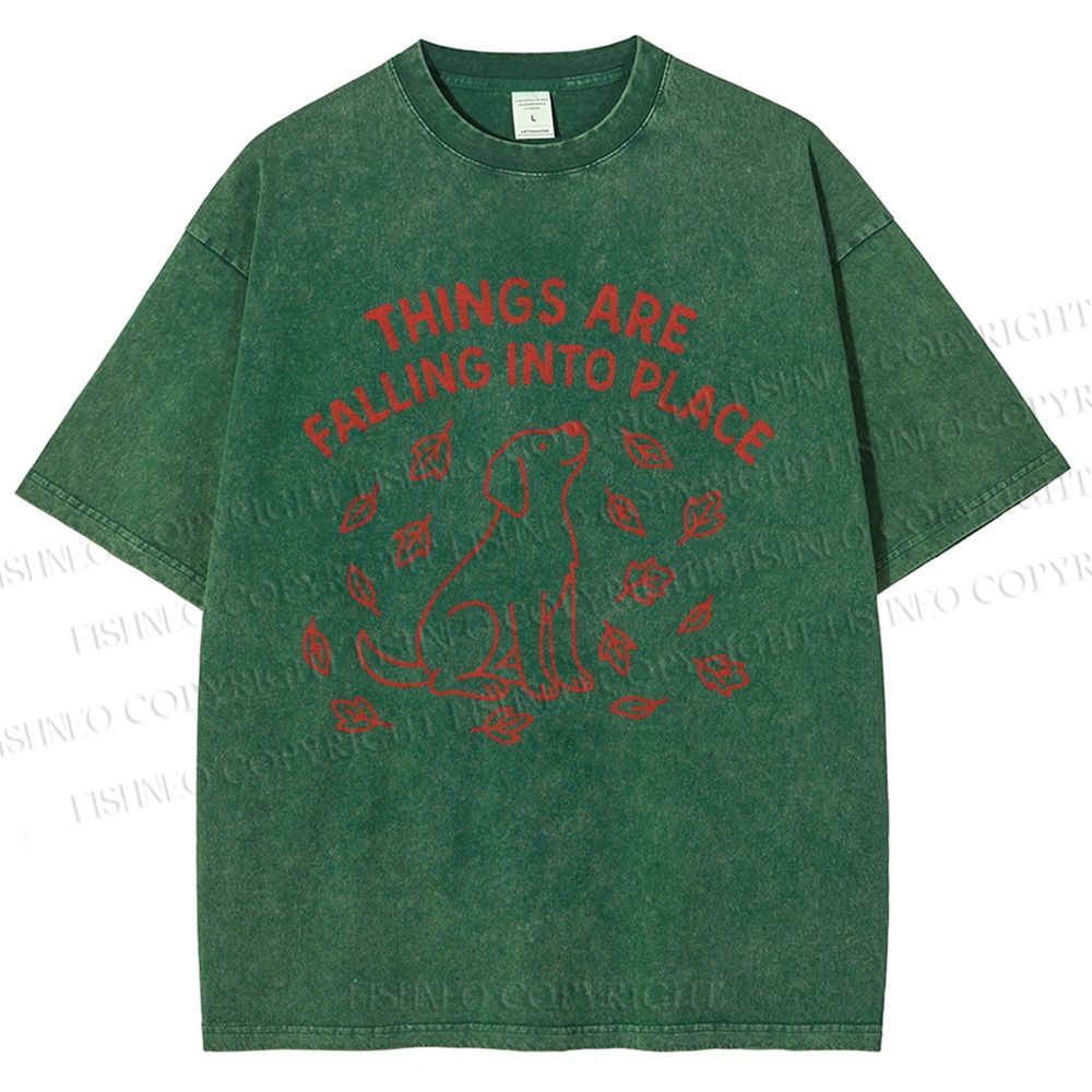 Unisex Things Are Falling Into Place Printed Washed Tee
