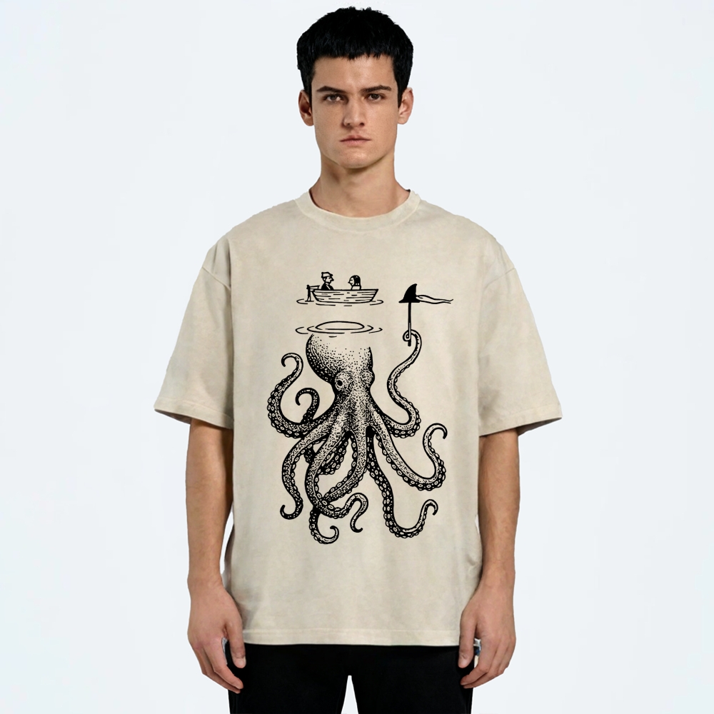 Octopus Disguised As Shark Washed T-Shirt