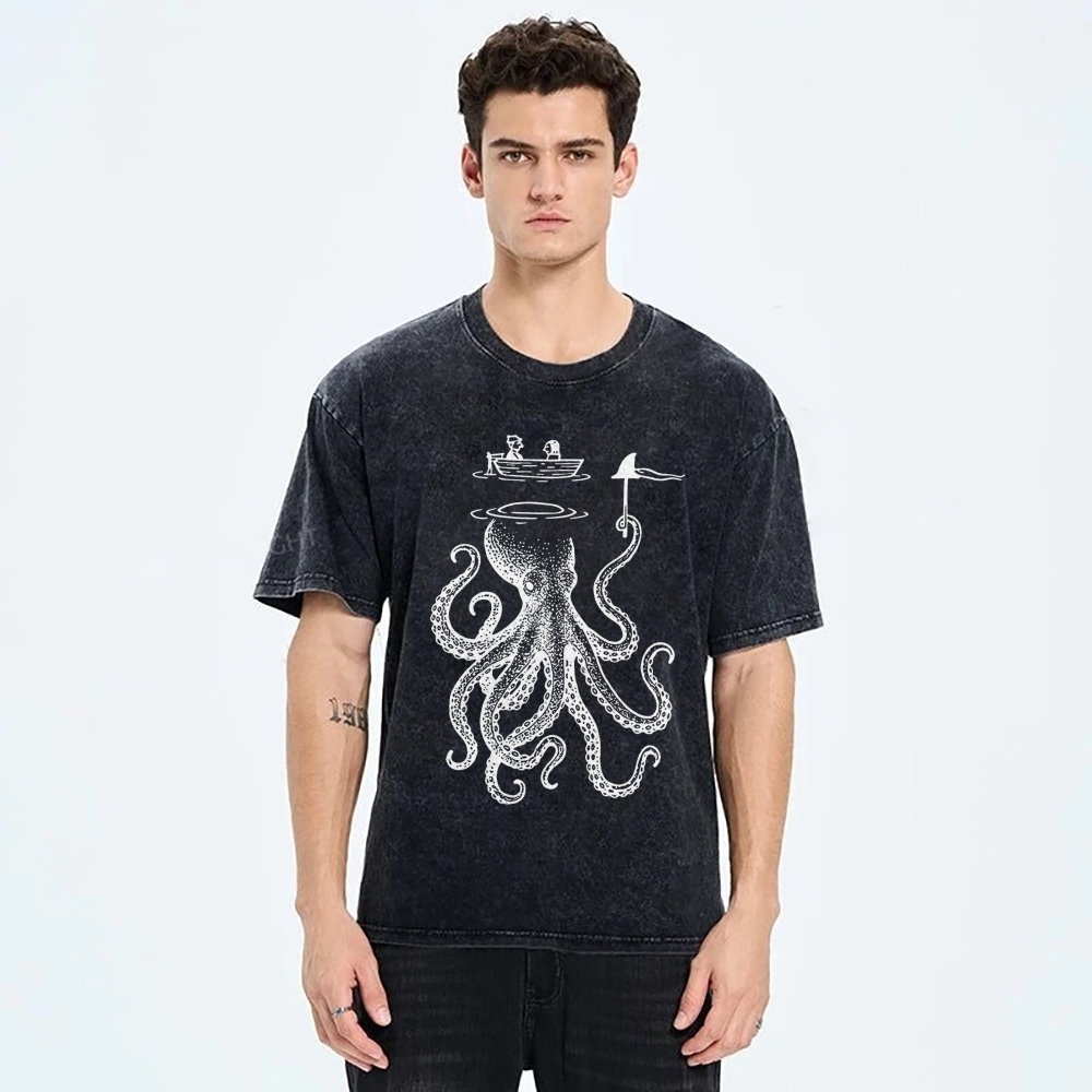 Octopus Disguised As Shark Washed T-Shirt