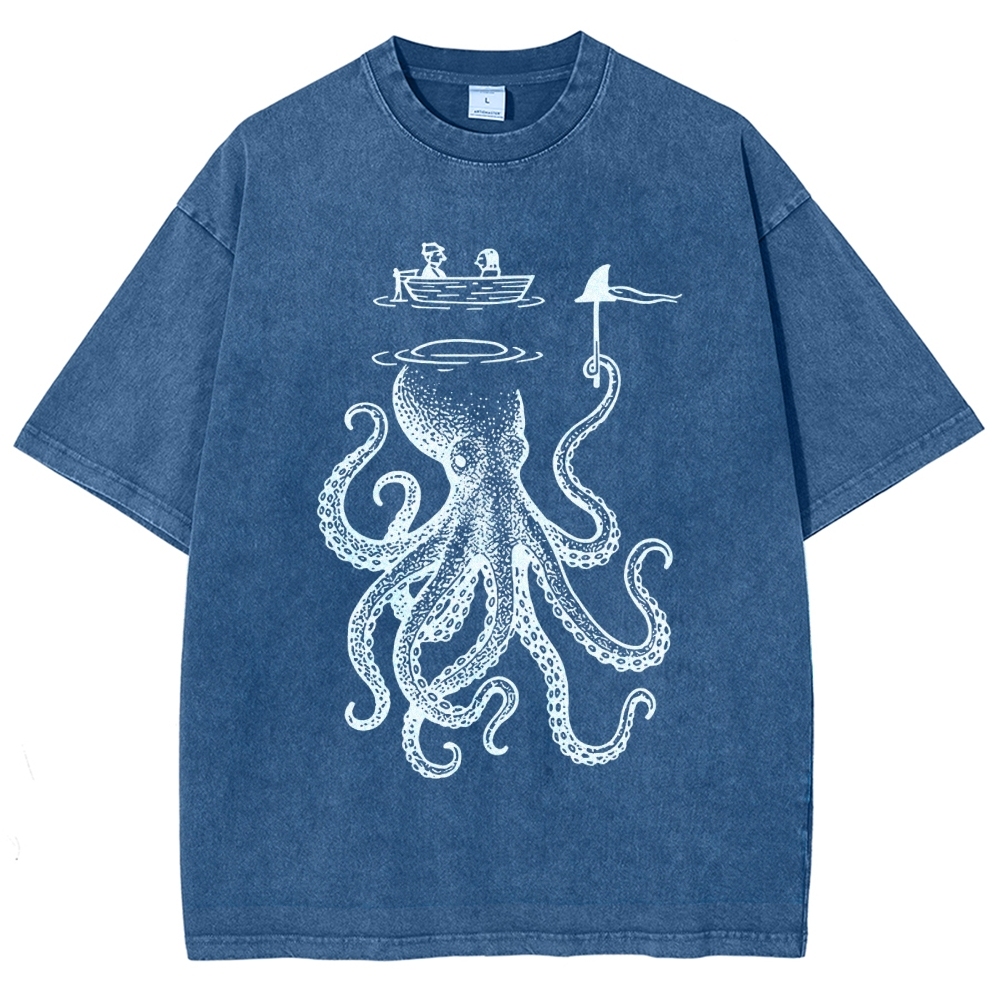 Octopus Disguised As Shark Washed T-Shirt