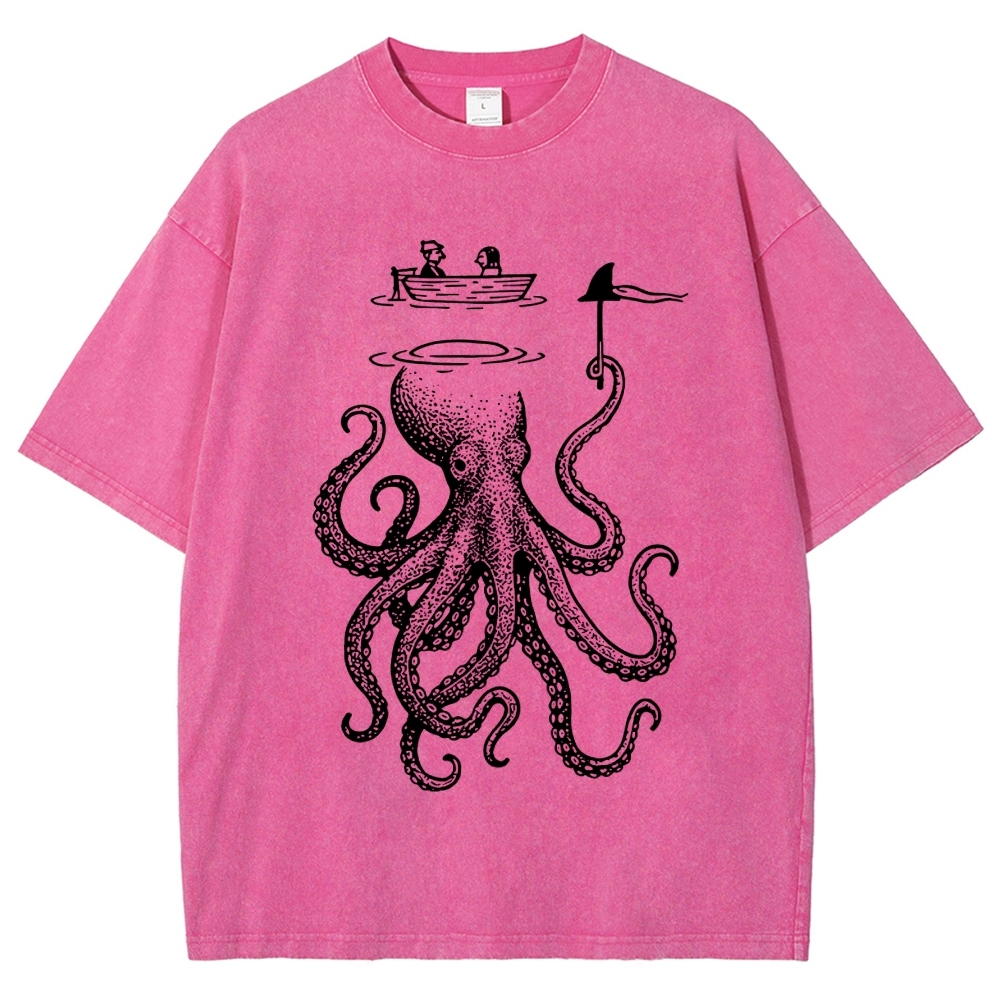 Octopus Disguised As Shark Washed T-Shirt