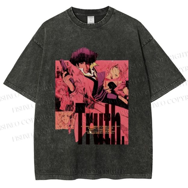 Unisex Cowboy Bebop Printed Washed Tee