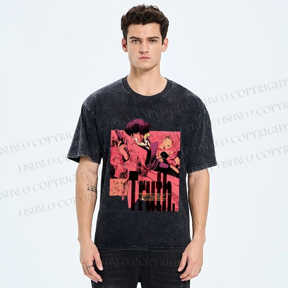 Unisex Cowboy Bebop Printed Washed Tee