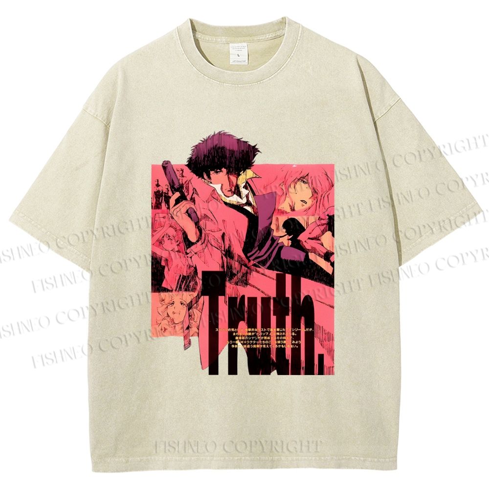 Unisex Cowboy Bebop Printed Washed Tee