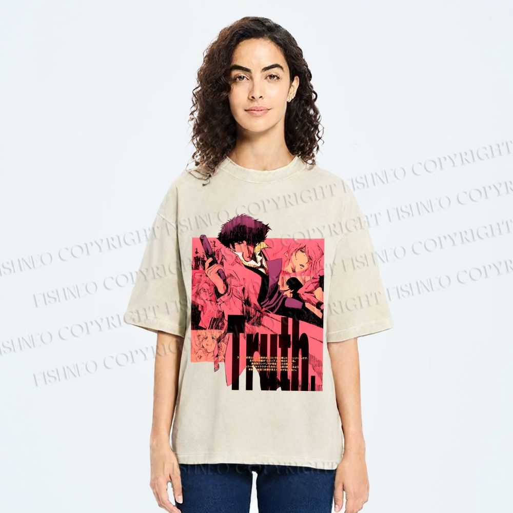 Unisex Cowboy Bebop Printed Washed Tee