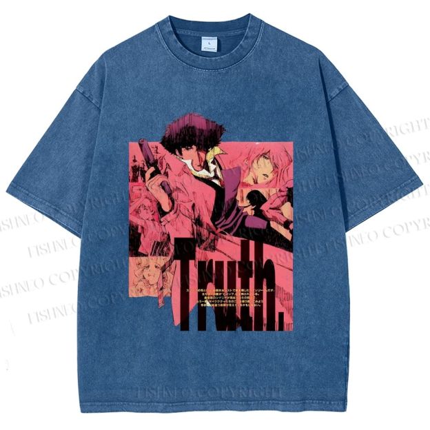 Unisex Cowboy Bebop Printed Washed Tee