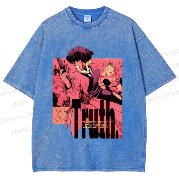 Unisex Cowboy Bebop Printed Washed Tee