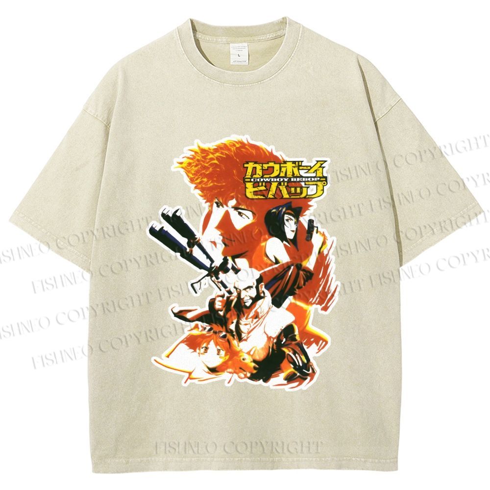 Unisex Cowboy Bebop Printed Washed Tee