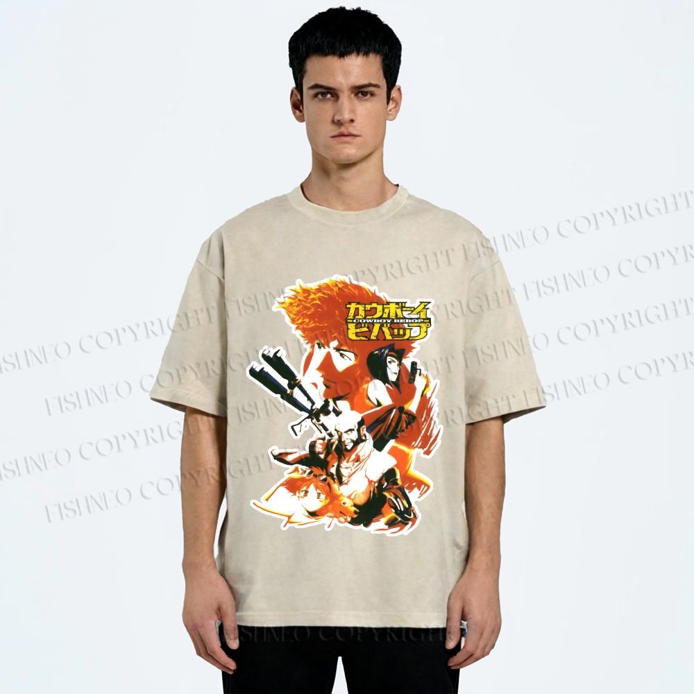 Unisex Cowboy Bebop Printed Washed Tee