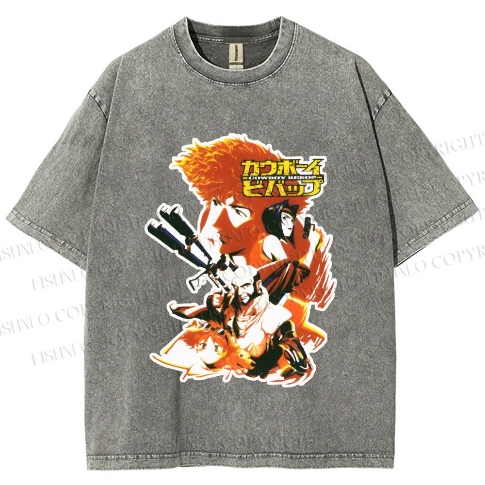 Unisex Cowboy Bebop Printed Washed Tee