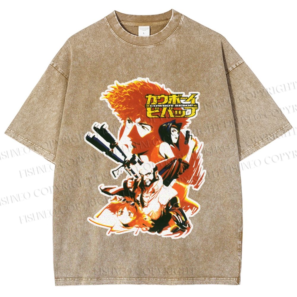 Unisex Cowboy Bebop Printed Washed Tee
