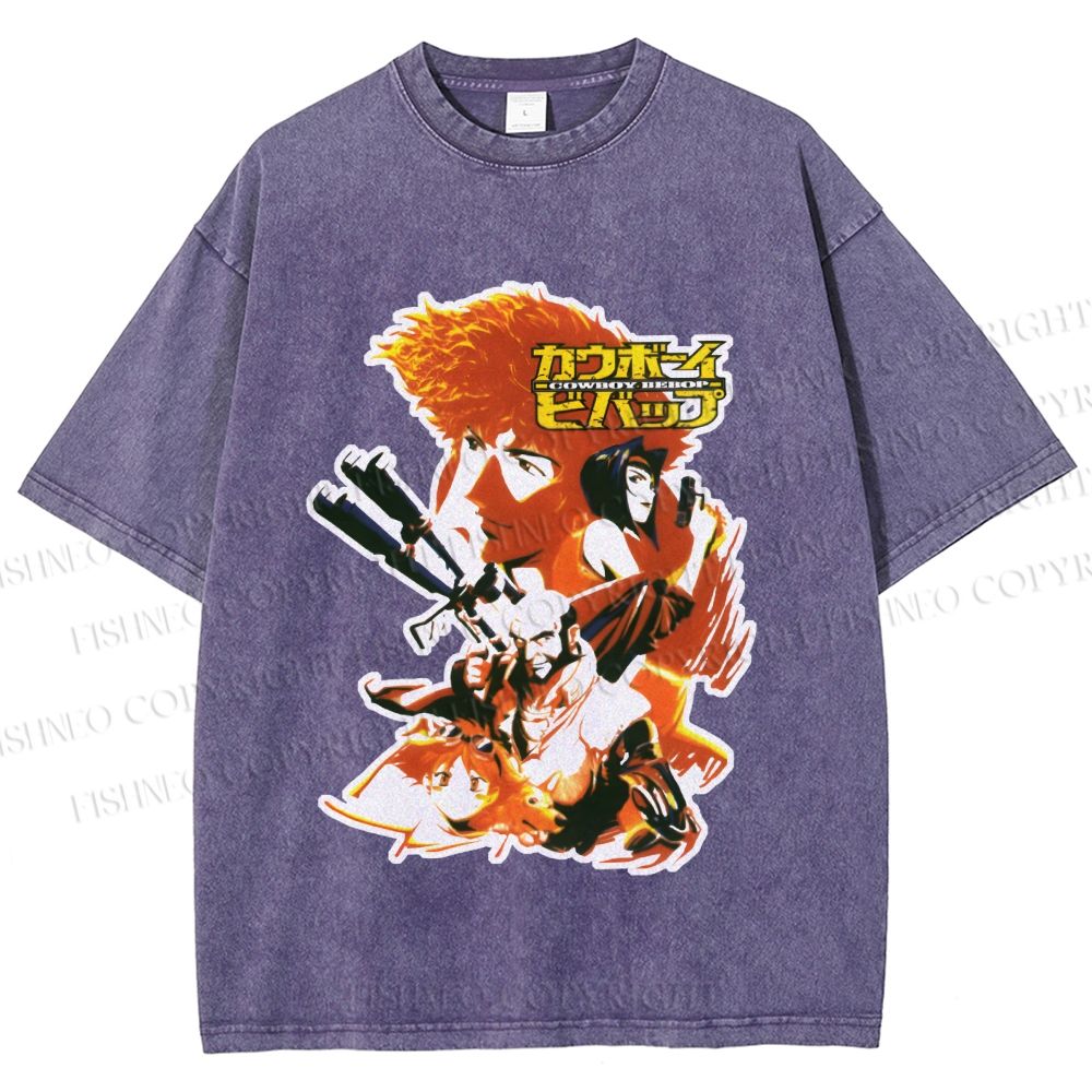 Unisex Cowboy Bebop Printed Washed Tee
