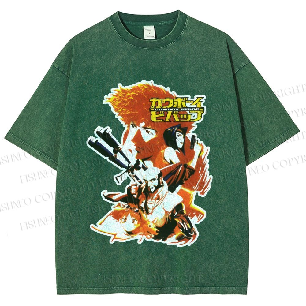 Unisex Cowboy Bebop Printed Washed Tee