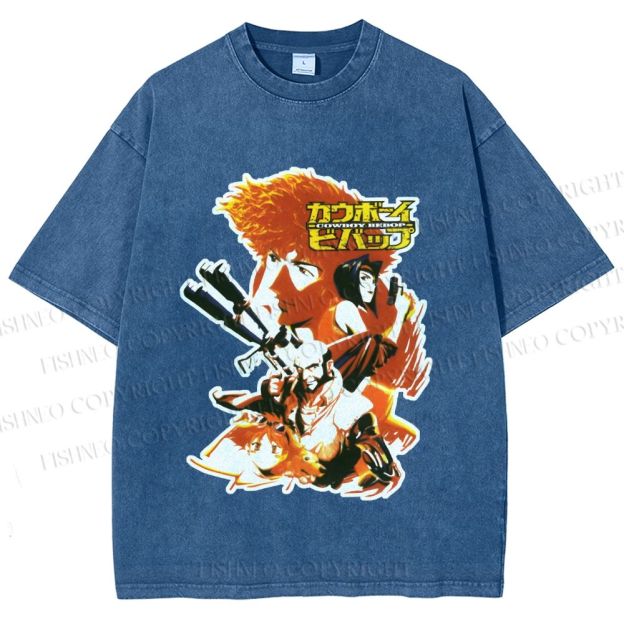 Unisex Cowboy Bebop Printed Washed Tee