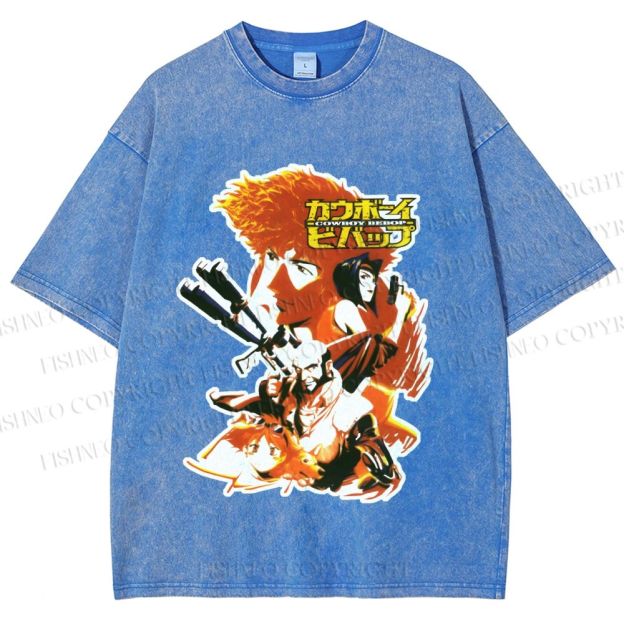 Unisex Cowboy Bebop Printed Washed Tee