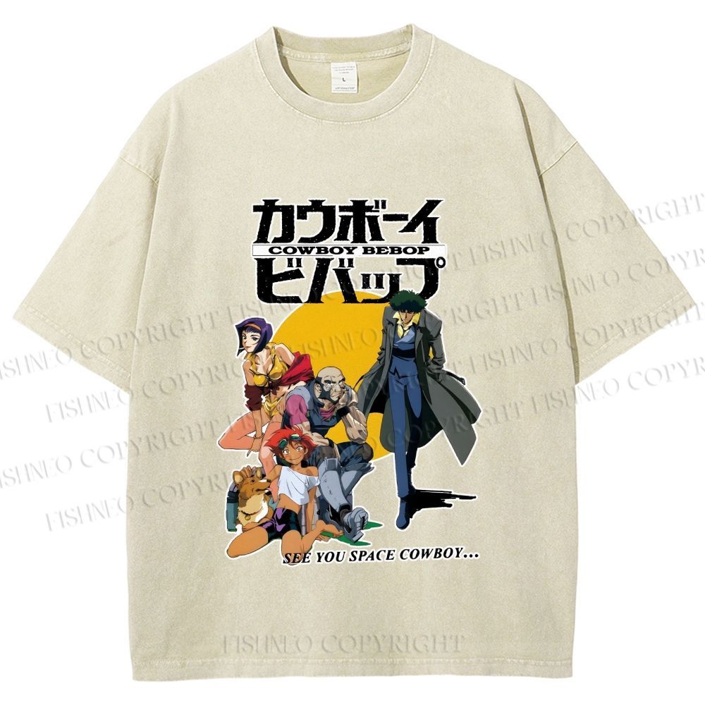 Unisex Cowboy Bebop Printed Washed Tee