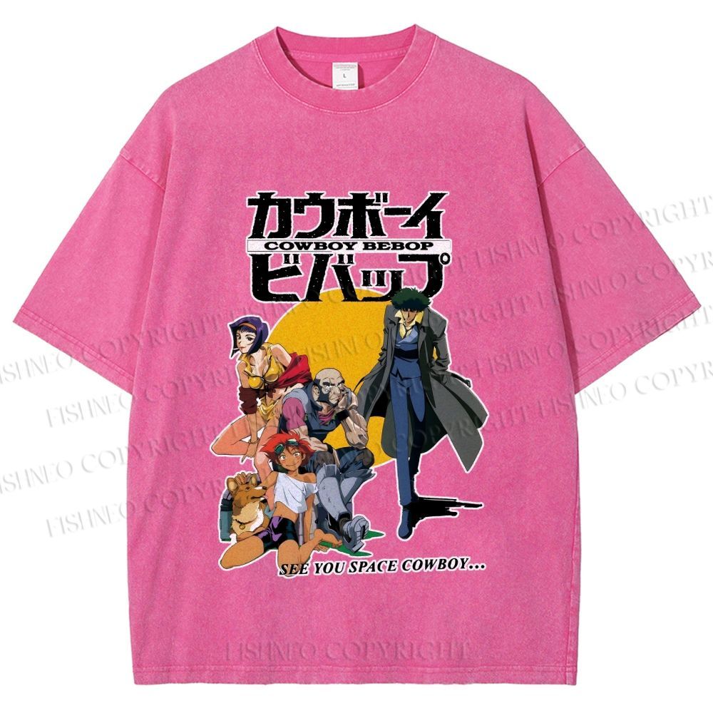Unisex Cowboy Bebop Printed Washed Tee