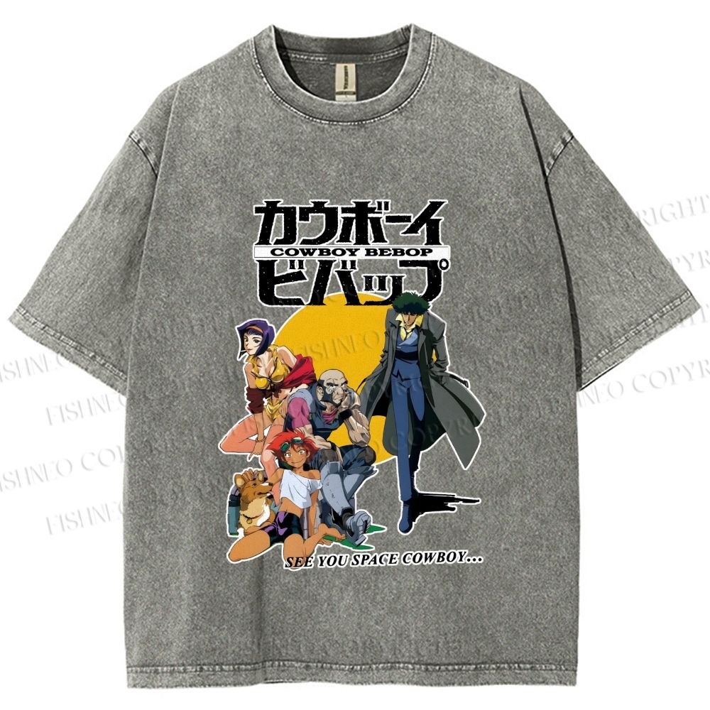 Unisex Cowboy Bebop Printed Washed Tee