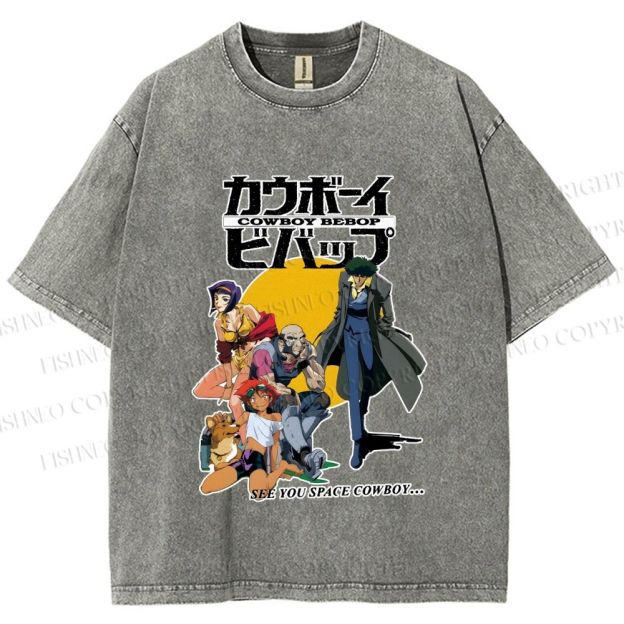 Unisex Cowboy Bebop Printed Washed Tee