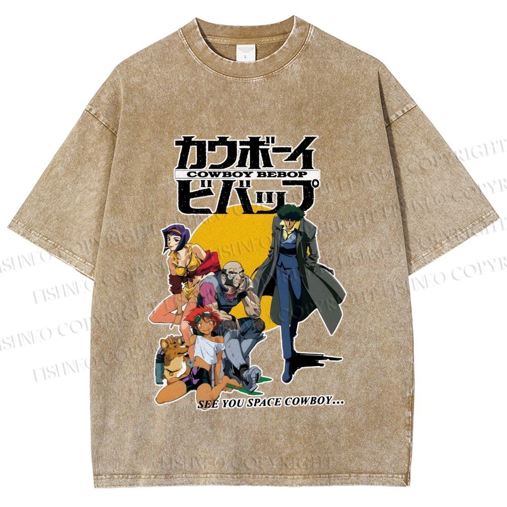 Unisex Cowboy Bebop Printed Washed Tee