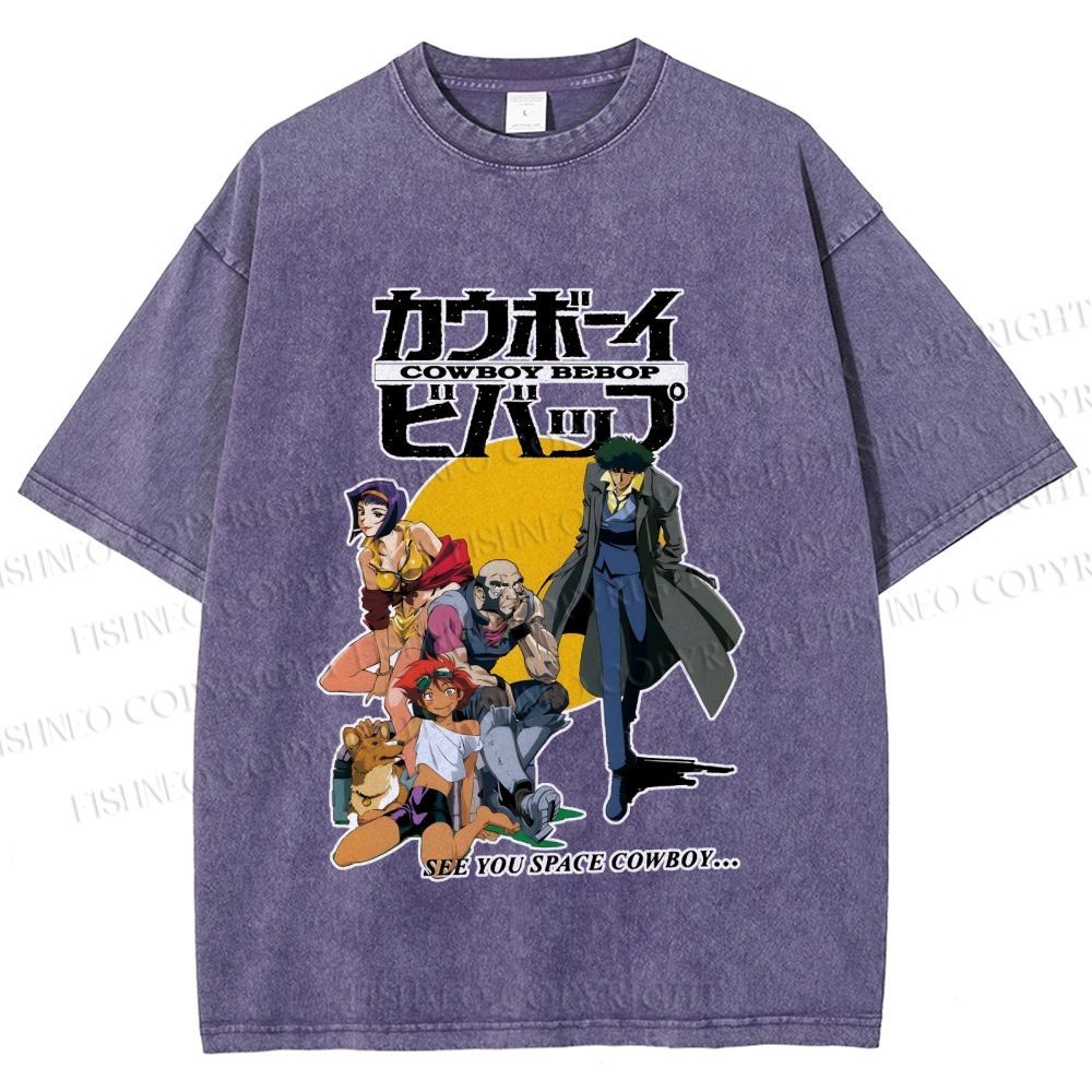 Unisex Cowboy Bebop Printed Washed Tee